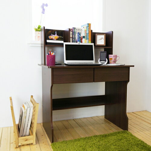《Hopma》胡桃木色開放式書架型書桌