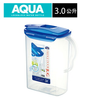 樂扣樂扣 LOCK & LOCKPP 多功能水壺3L(藍蓋) 1A01-HAP607透明色