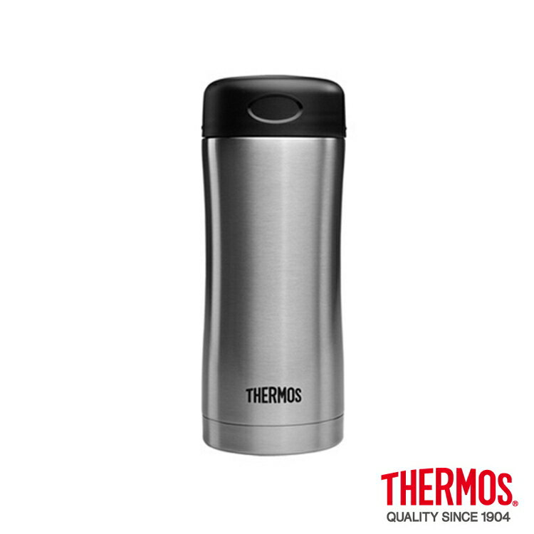 THERMOS 膳魔師 不鏽鋼真空保溫杯0.4L(JCG-400C-SBK)銀