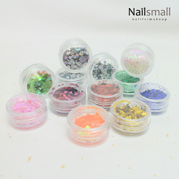 Nails Mall美甲材料批發 & 大小菱形花朵綜合款亮片組合12入(盒裝)