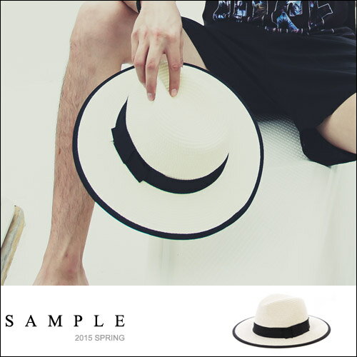 草帽【SA12516】黑色滾邊紳士帽【Sample】