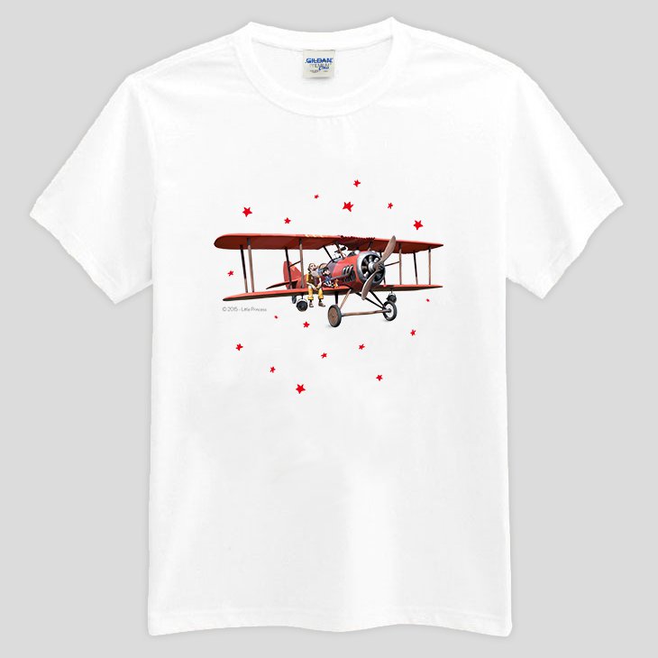 小王子電影版授權 - T恤：【 一起去冒險吧 】短袖中性 T-shirt ( 白 / 粉紅 / 水藍/ 麻灰 / 藏青 / 黑 )