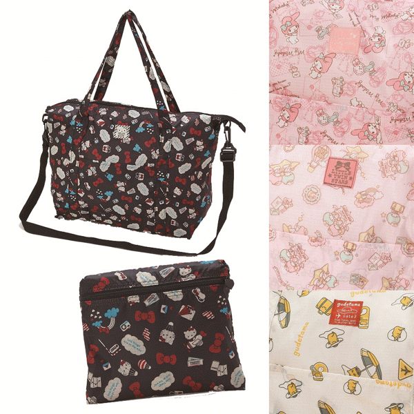日本直送 Sanrio 三麗鷗 Hello Kitty 凱蒂貓 / 美樂蒂 / 雙子星 / 蛋黃哥 可折疊收納 購物袋 行李袋
