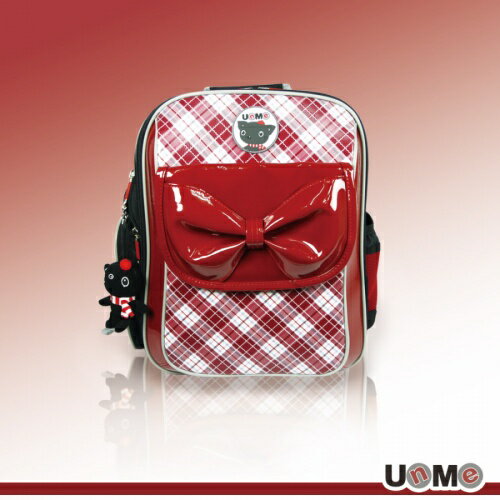 【加賀皮件】 UnMe 台灣製造 蘇格蘭甜美蝴蝶結 彈性背帶 兒童雙肩減壓 背包 書包 後背包 【3235】