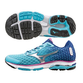全新 WAVE RIDER 18女慢跑鞋 J1GD150307(藍*銀)A【美津濃MIZUNO】