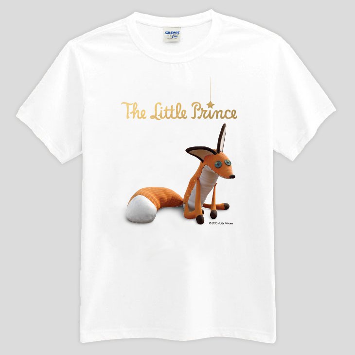 小王子電影版授權 - T恤：【 親愛的狐狸 】短袖中性 T-shirt ( 白 / 粉紅 / 水藍/ 麻灰 / 果綠 )