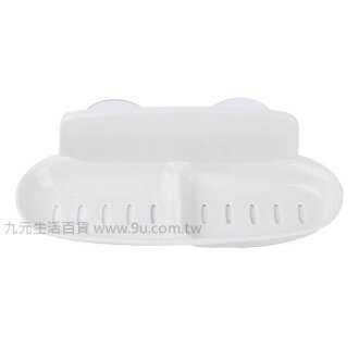 【九元生活百貨】抗菌雙格吸盤皂盒 皂盒