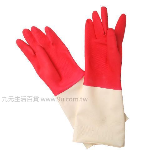 【九元生活百貨】康乃馨特殊處理家庭用雙色手套-8吋 手套
