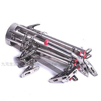 【九元生活百貨】16夾防風傘型不鏽鋼衣架 曬衣架