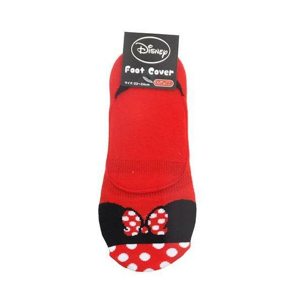 【真愛日本】15061900011 船型襪-米妮緞帶白點紅 迪士尼 米老鼠米奇 米妮