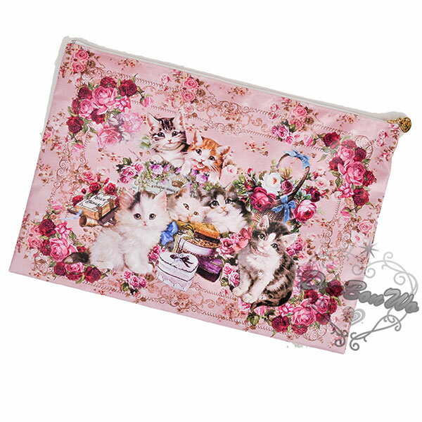 日本玫瑰貓咪資料夾收納袋020514海渡