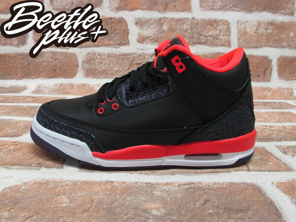 BEETLE PLUS 2012 NIKE AIR JORDAN 3 RETRO GS BRIGHT CRIMSON AJ3 爆裂 黑紅 女鞋 398614-005