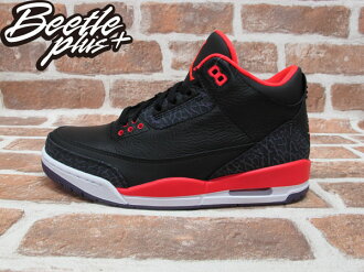 BEETLE PLUS 2012 全新 現貨 NIKE AIR JORDAN 3 RETRO BRIGHT CRIMSON AJ3 爆裂紋 黑紅 136064-005