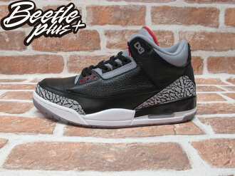 BEETLE PLUS 全新 現貨 NIKE AIR JORDAN 3 RETRO 黑灰 紅 三代 爆裂紋 黑水泥 136064-010