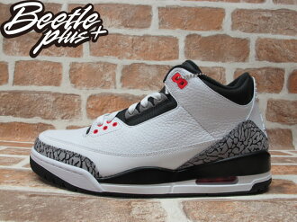 BEETLE PLUS NIKE AIR JORDAN 3 RETRO INFRARED 23 AJ3 爆裂紋 大理石 紅外線 經典 白灰黑 男鞋 136064-123