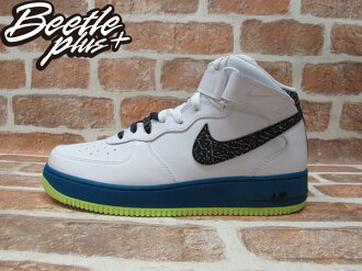 BEETLE PLUS 全新 現貨 NIKE AIR FORCE 1 MID '7 魔鬼氈 爆裂紋 白黑 螢光 湖水綠 海外限定 315123-123