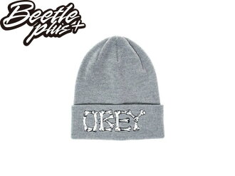 BEETLE PLUS 西門町經銷 全新 美國品牌 OBEY BRIGADE BEANIE 骨頭 文字 灰 白 毛帽 100030011HEA OB-120