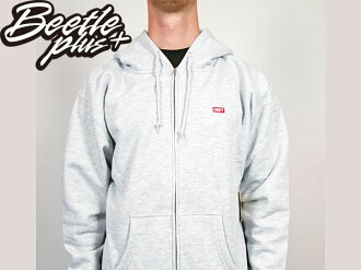 BEETLE PLUS 西門町經銷 美國品牌 OBEY BAR LOGO ZIP HOOD 灰 長袖 連帽外套 111640005HEA OB-73