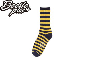 BEETLE PLUS 西門町經銷 美國品牌 OBEY KICK OFF SOCKS LOGO OLD SCHOOL 條紋襪 黃藍 經典款 中長筒襪 100260022GLD OB-159