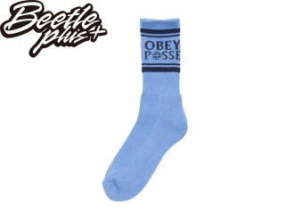BEETLE PLUS 美國品牌 OBEY COLD LAMPIN SOCKS OLD SCHOOL 標語 文字 水藍黑 經典款 長筒襪 POSSE 100260031LIB OB-196