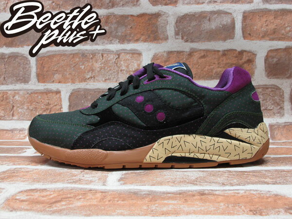 BEETLE PLUS SAUCONY SHADOW 6000 綠 紫 點點 尼龍 慢跑鞋 S70154-1 D-098