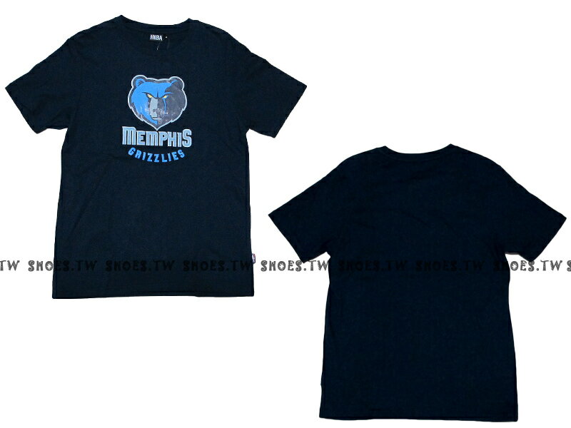 Shoestw【8330216022】NBA 短袖 T恤 基本款 隊徽LOGO 100%純棉 曼菲斯 灰熊隊 深藍