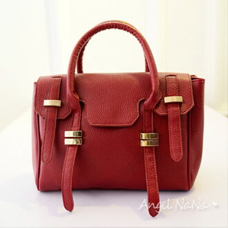 AngelNaNa【B098】歐美大牌復古 雙皮帶機車包 OL女手提 肩背 斜背包包