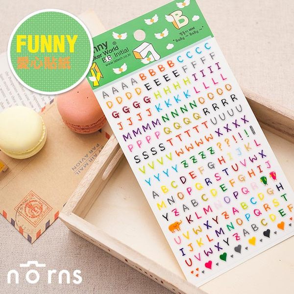 NORNS 【Funny字母貼紙】拍立得照片 手帳 行事曆 日記 卡片 裝飾貼紙 文具