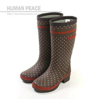 小淑女鞋 高筒 靴子 雨鞋 膠底 防滑 秋冬 點點 防水 戶外休閒鞋 咖啡 大童 no777
