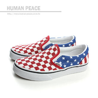 VANS Classic Slip-on 懶人鞋 紅/白/藍 中童 no399