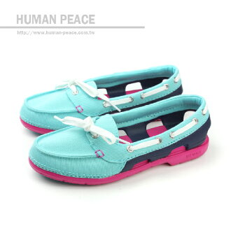Crocs 帆船鞋 戶外休閒鞋 水藍 女款 no235