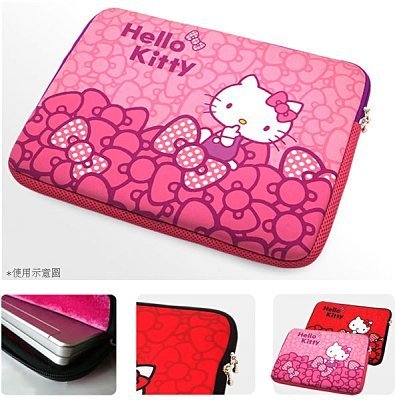 【真愛日本】13060100001 筆電保護套13.4吋-蝴蝶結粉 三麗鷗 Hello Kitty 凱蒂貓 防塵套