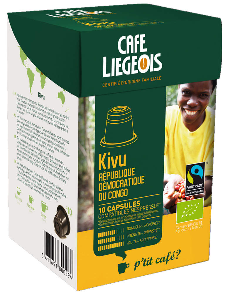 Liegeois 比利時 烈日咖啡膠囊--基伍 Kivu (有機、公平貿易) Nespresso機型可用【8盒組】