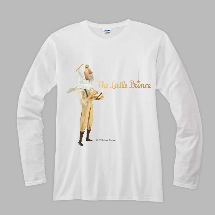 小王子電影版授權 - T恤：【 飛行員日誌 】長袖修身 T-shirt ( 白 )
