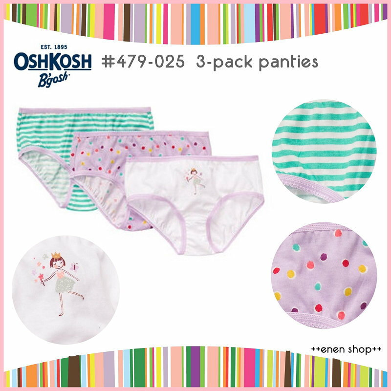 ++enen shop++ OshKosh B'gosh 俏皮內褲三件組 小女孩/圓點/條紋 ∥ 2T/4T