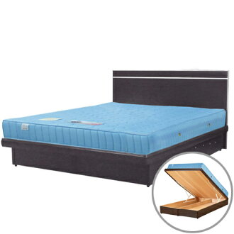 《YoStyle》麗緻6尺雙人加大獨立筒掀床組(床台+床頭片+床墊)(四色可選)