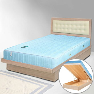 Yostyle 艾凡掀床組+獨立筒床墊-單人3.5尺(白橡木紋)