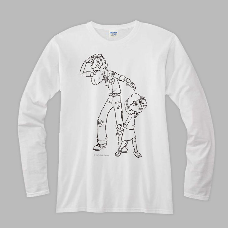 小王子電影版授權 - T恤：【 看見星星 】長袖修身 T-shirt ( 白 )