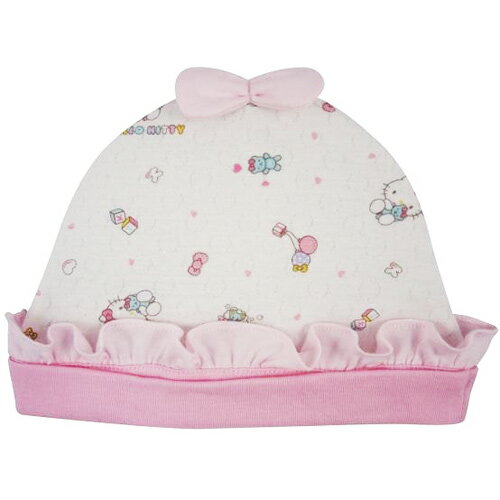 【奇買親子購物網】Hello Kitty 凱蒂貓印花嬰兒帽-荷葉邊