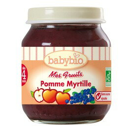 ★衛立兒生活館★法國Babybio寶寶鮮果泥系列-蘋果藍莓鮮果泥130g