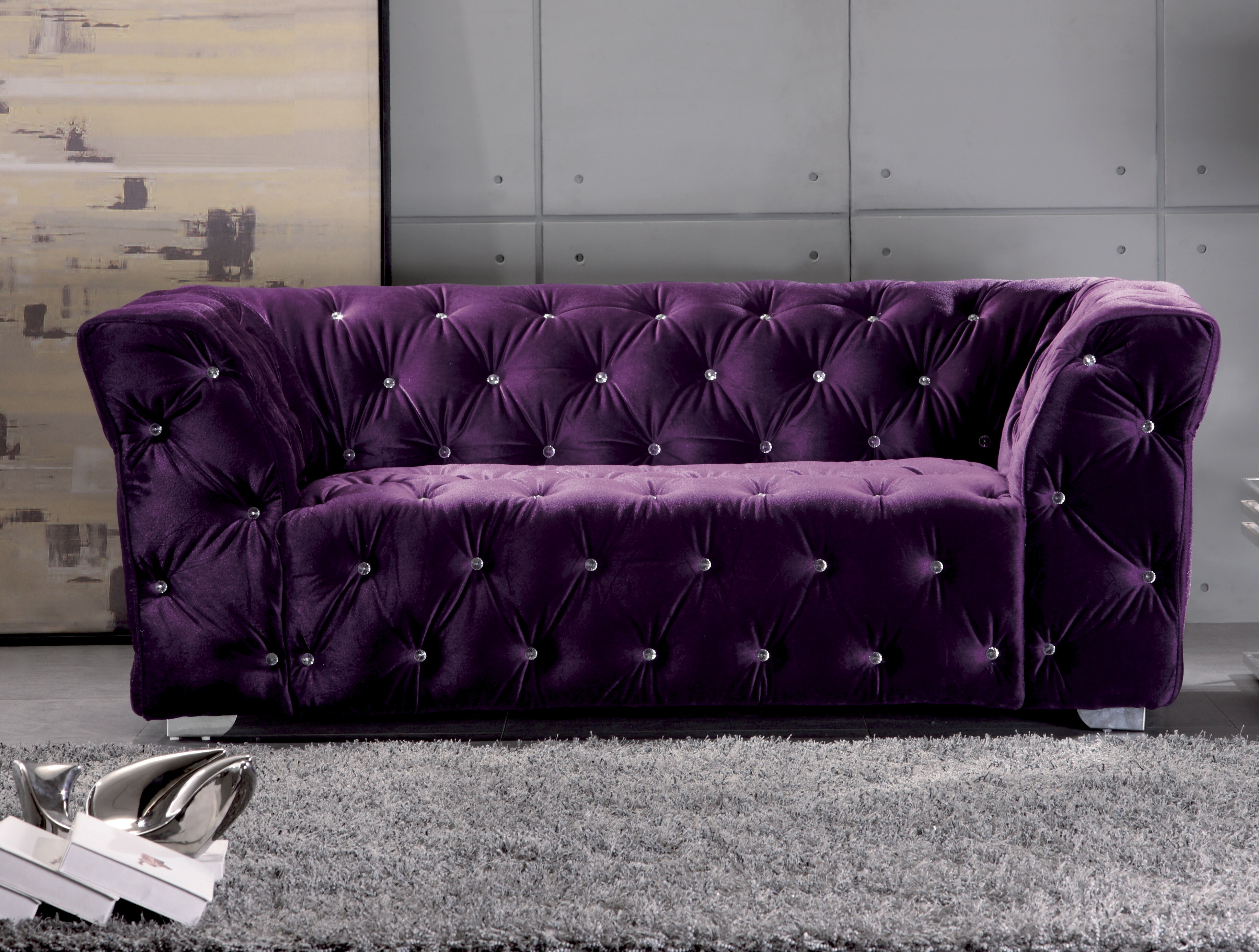 【茂德家居】154-1 威尼斯紫色 迎賓椅 (兩人座)