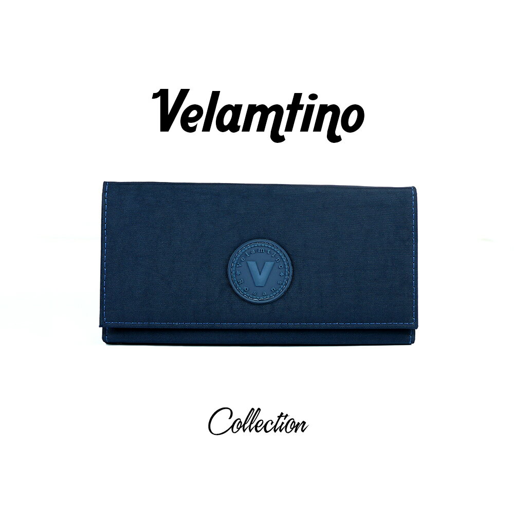Velamtino 輕量防水系-中性休閒三折多卡位長夾(沉穩藍)