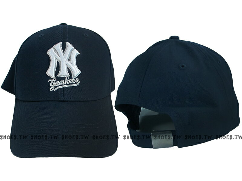 Shoestw【5032064-025】MLB 棒球帽 調整帽 老帽 洋基隊 深藍 凸繡
