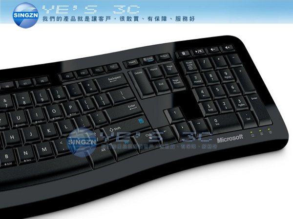 「YEs 3C」Microsoft 微軟 舒適曲線鍵盤 3000  多媒體控制鍵 防潑水 舒適曲線設計  