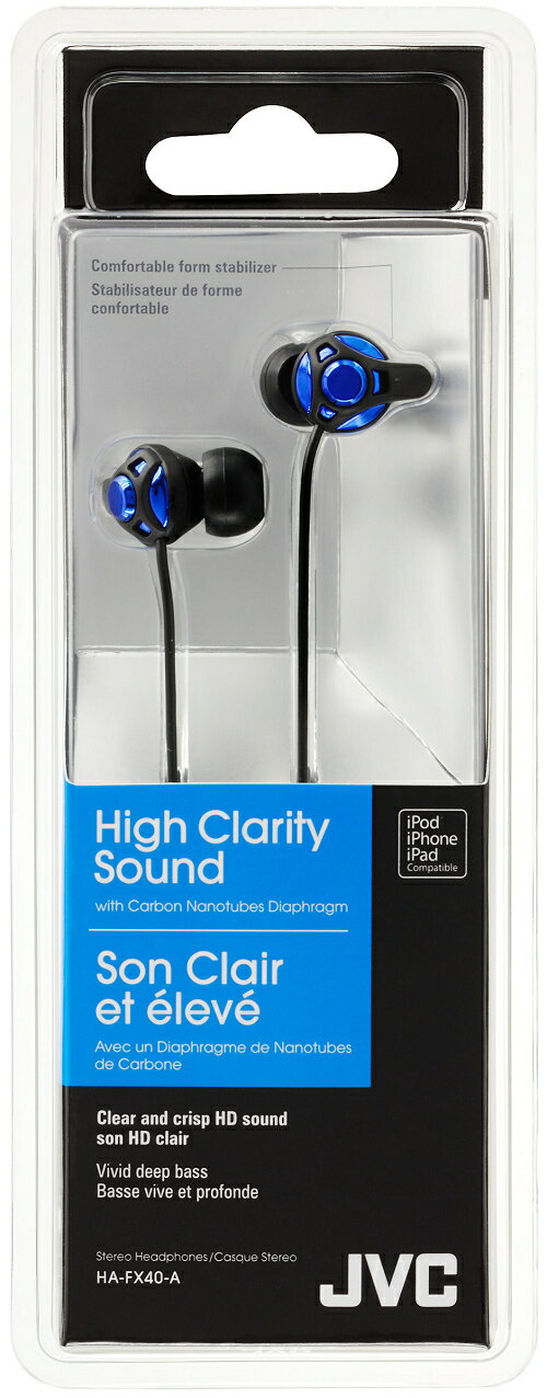 日本 JVC HA-FX40 (藍色) 高音質密閉型立體聲入耳式耳機,公司貨附保卡,保固一年