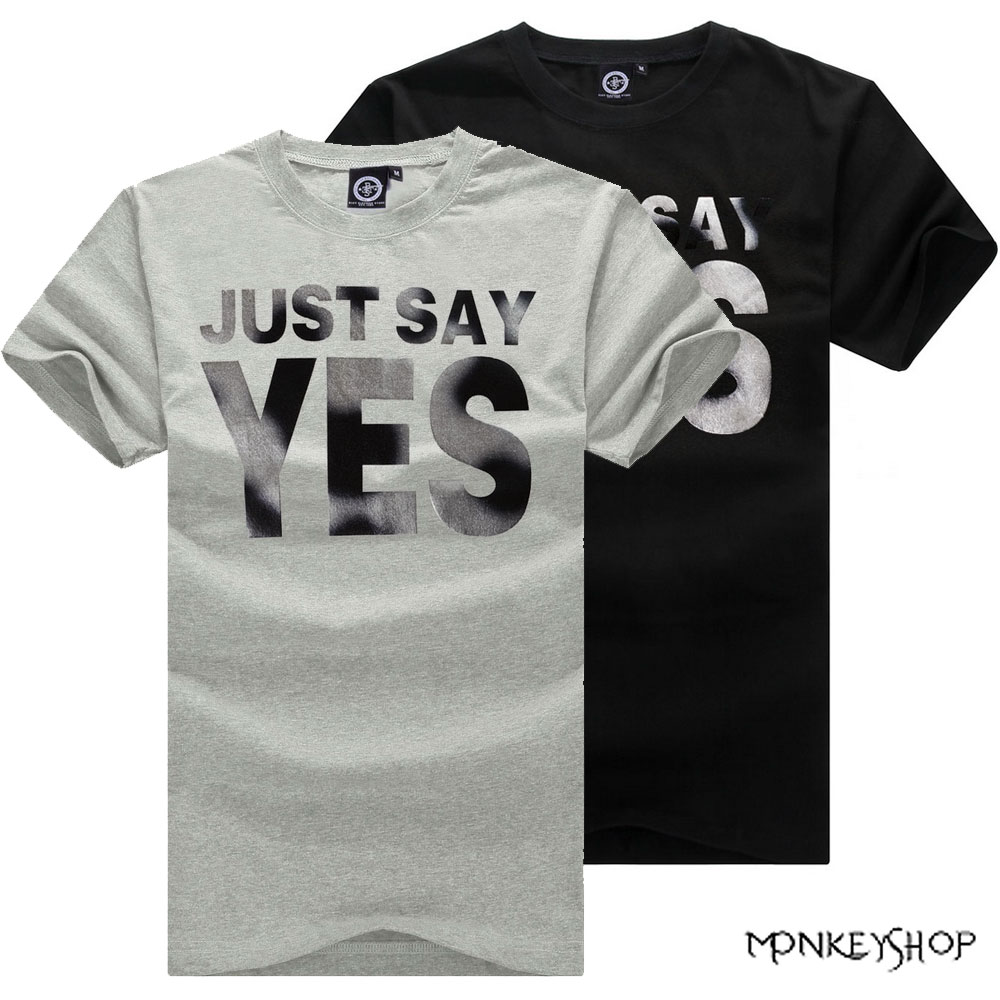【BSG4800】MIT簡約韓式時尚雙色YES暈染字母印花短袖T恤-2色《Monkey Shop》