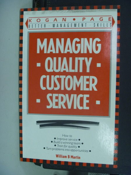 【書寶二手書T6／財經企管_NGD】Managing Quality Customer Service Better M