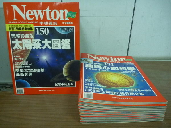【書寶二手書T9／雜誌期刊_RBM】牛頓雜誌_150~159期_10本合售_太陽系大圖鑑等