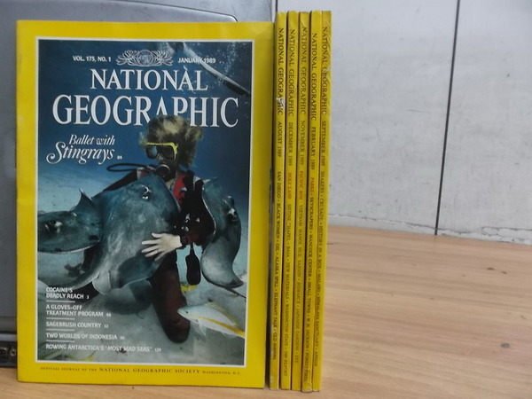 【書寶二手書T8／雜誌期刊_RCK】Natiomal Geographic_1989年間_6本合售_Stingrays等