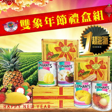 《泰國雙象地球牌》泰式頂級水果禮盒(565gx4罐)